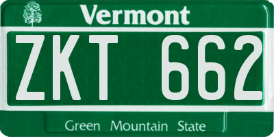 VT license plate ZKT662