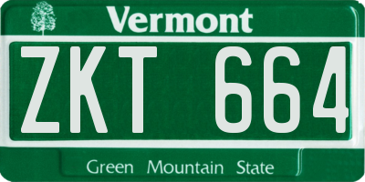 VT license plate ZKT664