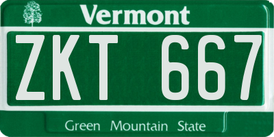 VT license plate ZKT667