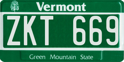 VT license plate ZKT669