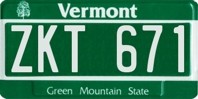 VT license plate ZKT671