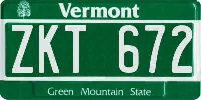 VT license plate ZKT672