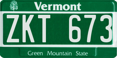 VT license plate ZKT673