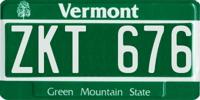 VT license plate ZKT676