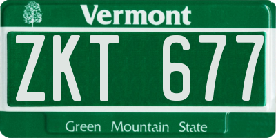 VT license plate ZKT677