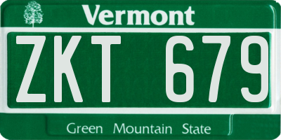 VT license plate ZKT679