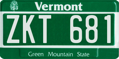VT license plate ZKT681