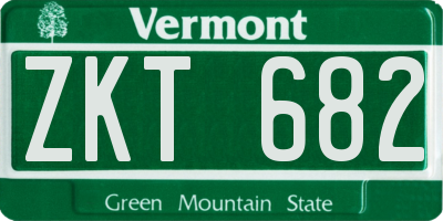 VT license plate ZKT682