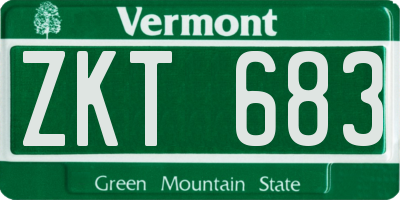 VT license plate ZKT683