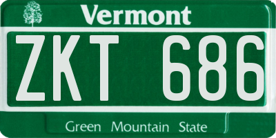 VT license plate ZKT686