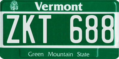 VT license plate ZKT688