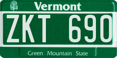 VT license plate ZKT690