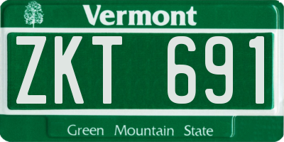 VT license plate ZKT691