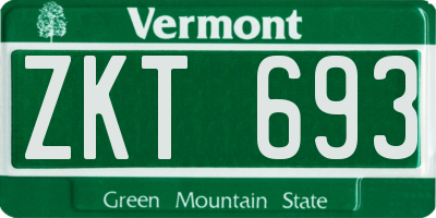 VT license plate ZKT693
