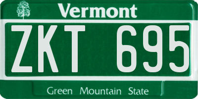 VT license plate ZKT695