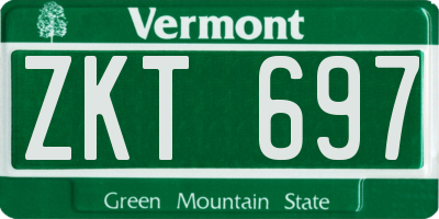 VT license plate ZKT697
