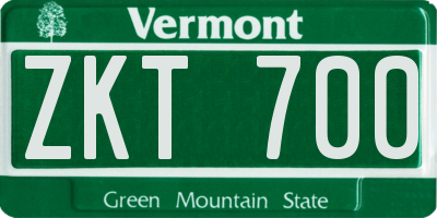 VT license plate ZKT700