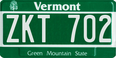 VT license plate ZKT702