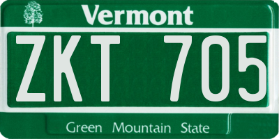VT license plate ZKT705