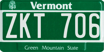 VT license plate ZKT706