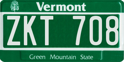 VT license plate ZKT708