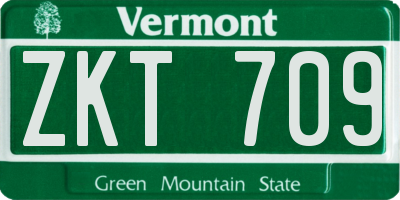 VT license plate ZKT709