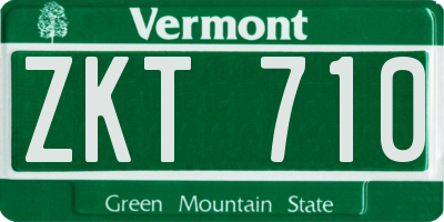 VT license plate ZKT710