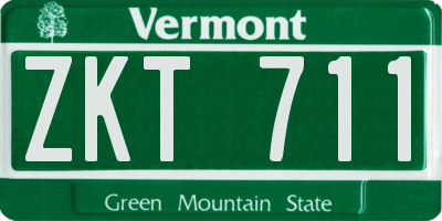 VT license plate ZKT711