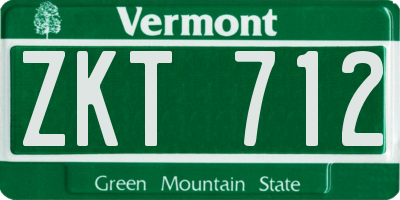 VT license plate ZKT712