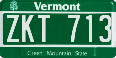 VT license plate ZKT713