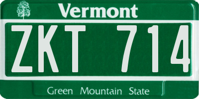 VT license plate ZKT714