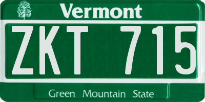 VT license plate ZKT715