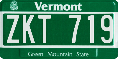 VT license plate ZKT719