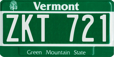 VT license plate ZKT721