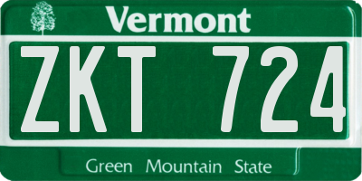 VT license plate ZKT724