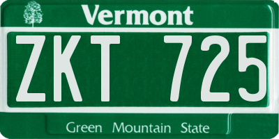 VT license plate ZKT725