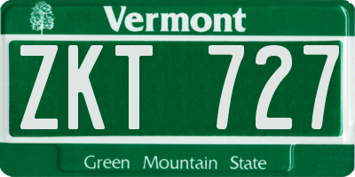 VT license plate ZKT727