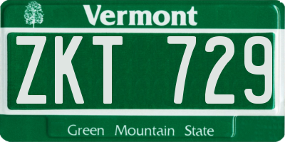 VT license plate ZKT729