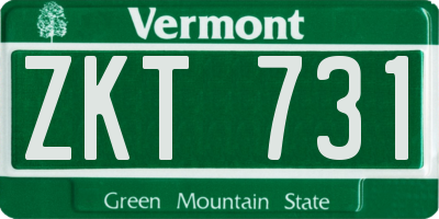 VT license plate ZKT731