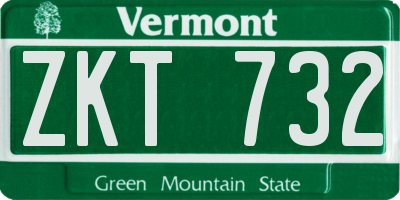 VT license plate ZKT732