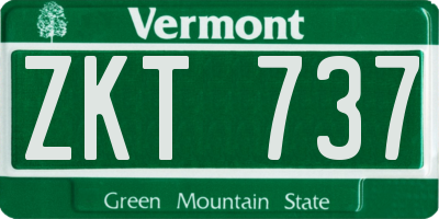 VT license plate ZKT737