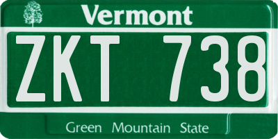 VT license plate ZKT738