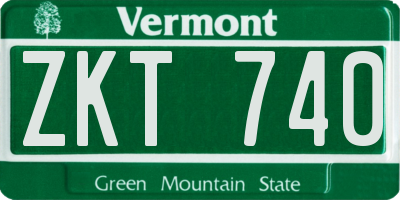 VT license plate ZKT740