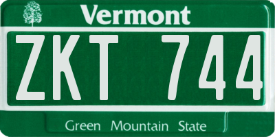 VT license plate ZKT744