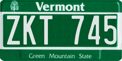 VT license plate ZKT745