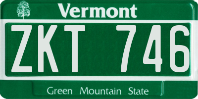 VT license plate ZKT746