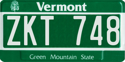 VT license plate ZKT748