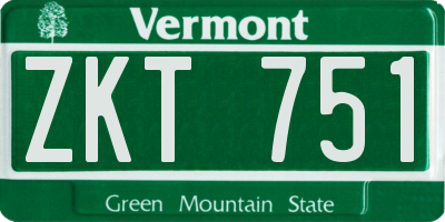 VT license plate ZKT751