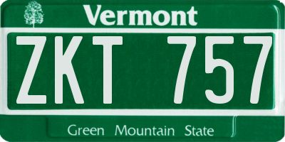 VT license plate ZKT757