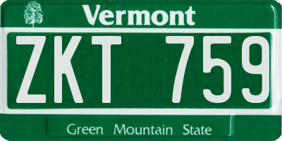 VT license plate ZKT759